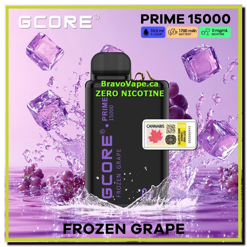 GCORE PRIME NIC FREE 15K-Frozen Grape 0mg/ml Prime 15000 Puffs