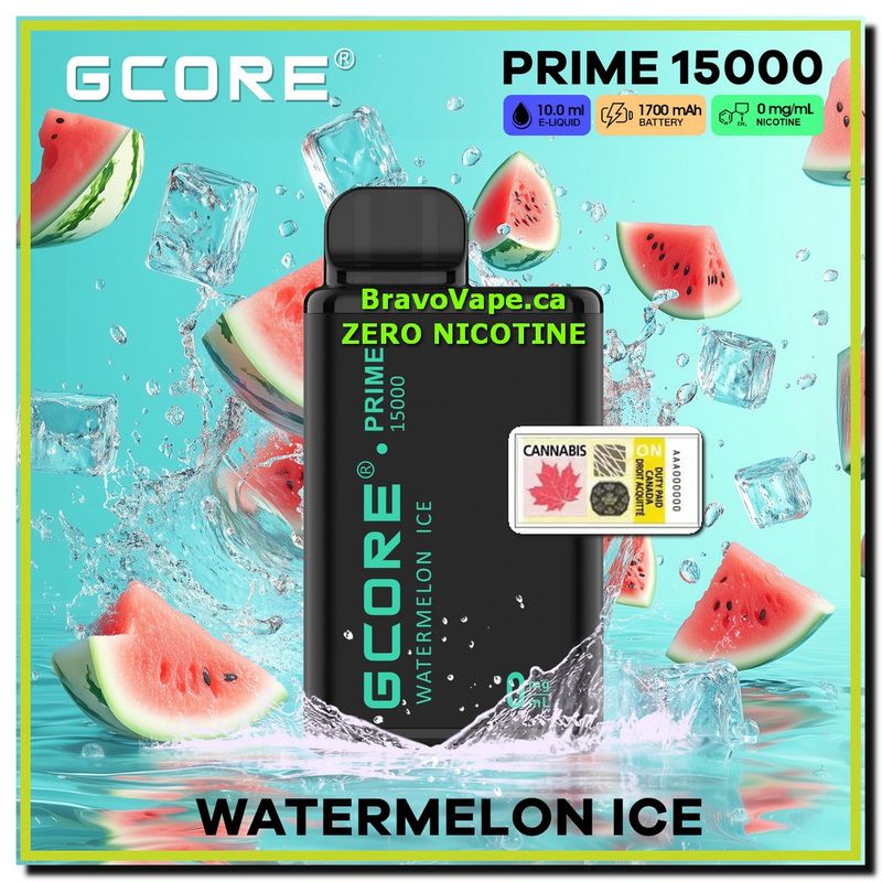 GCORE PRIME NIC FREE 15K-Watermelon Ice 0mg/ml Prime 15000 Puffs