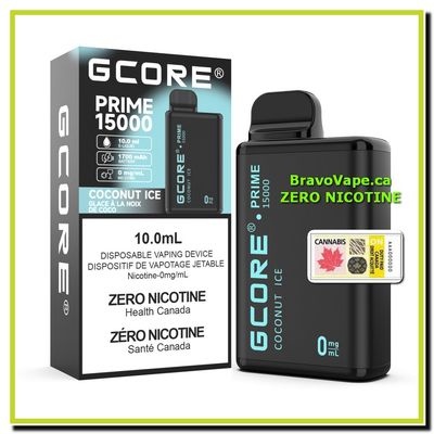 GCORE PRIME NIC FREE 15K-Coconut Ice 0mg/ml Prime 15000 Puffs (Ontario Stamped)