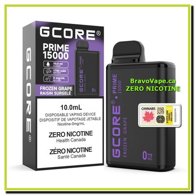 GCORE PRIME NIC FREE 15K-Frozen Grape 0mg/ml Prime 15000 Puffs (Ontario Stamped)