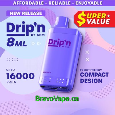 Drip&#39;n by Envi 8ML/16K Disposable | Bravo Vape