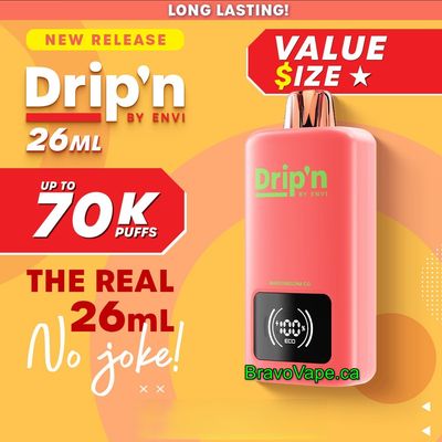 Drip&#39;n by Envi 26ML/70K Disposable (Ontario Stamped) | Bravo Vape