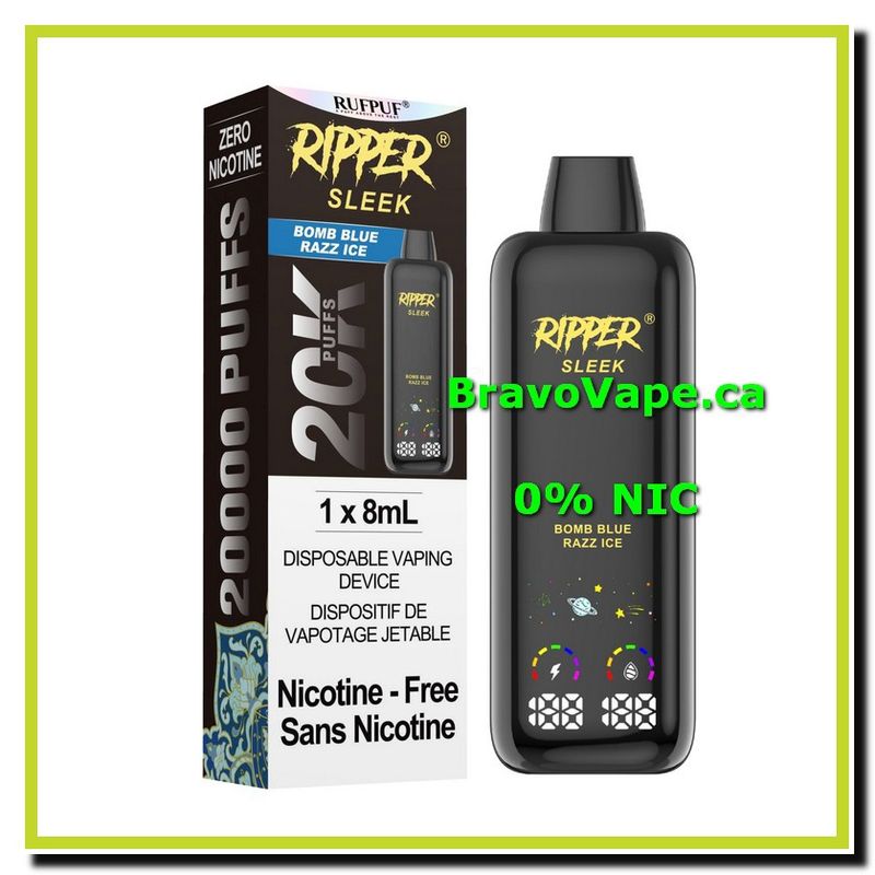 RIPPER SLEEK 0% (8ml) Zero Nic-BOMB BLUE RAZZ ICE