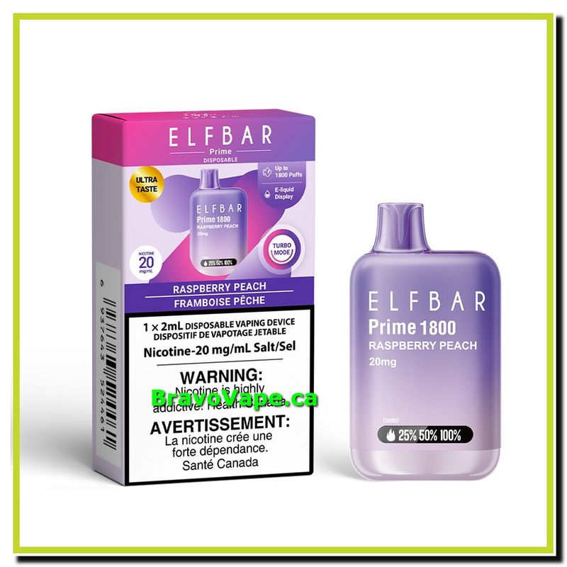 ELF Bar Prime 1800-Raspberry Peach