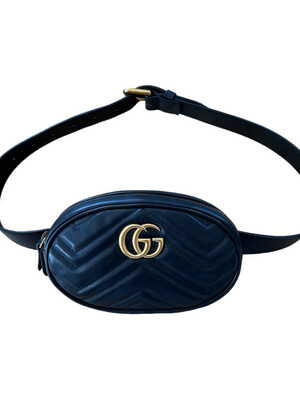 Gucci Calfskin Matelasse GG Marmont Belt Bag