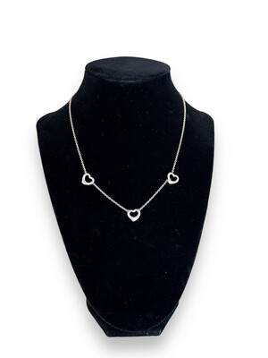Tiffany & Co Elsa Peretti Sterling 16" Triple Heart necklace