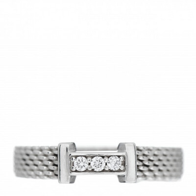 TIFFANY Sterling Silver Diamond Somerset Mesh Ring