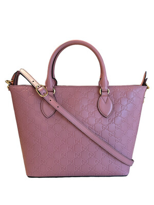 Gucci Powder Pink Guccissima Satchel Bag with Strap