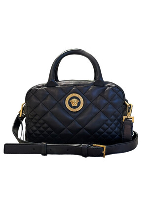 Versace Quilted Leather Handle Bag