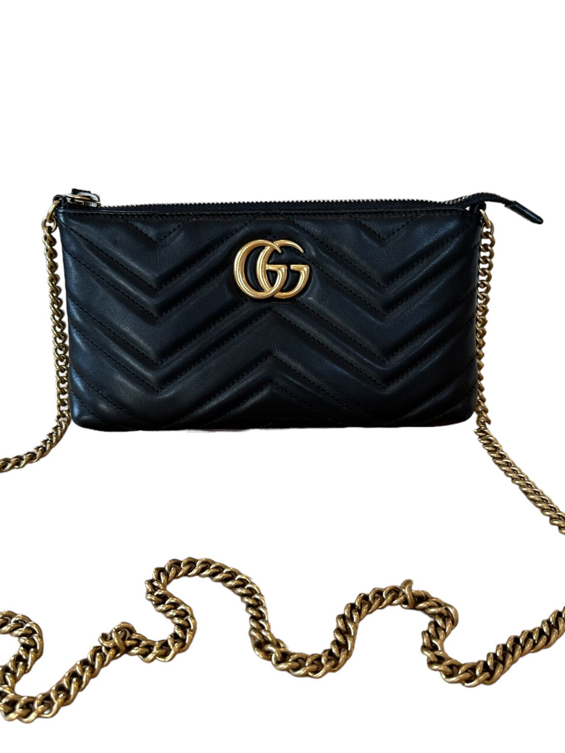 Gucci GG Marmont Chain Shoulder Bag Matelasse Leather Mini