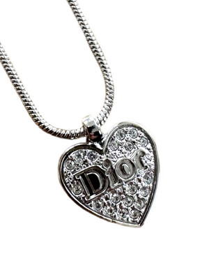 Dior Silver Heart Pendant Necklace