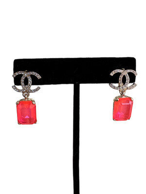 Chanel Crystal Pink Earrings