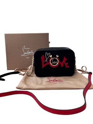 Christian Louboutin  Love Crossbody Bag Suede and Leather Mini
