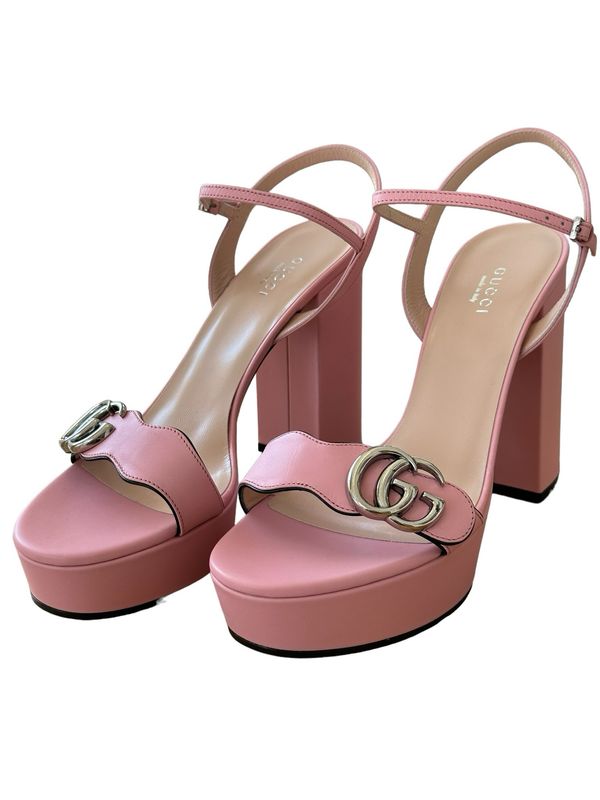 Gucci GG Marmont Pink Platform Sandals