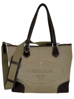 Prada Jacquard Logo Tote