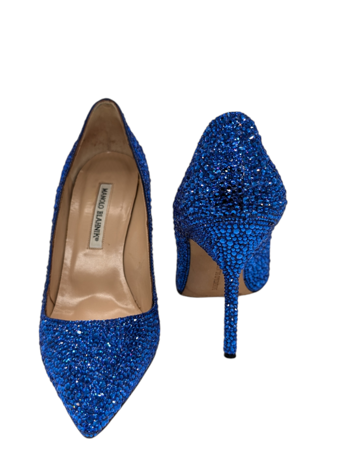 Manolo Blahnik Blue Crystal Heels