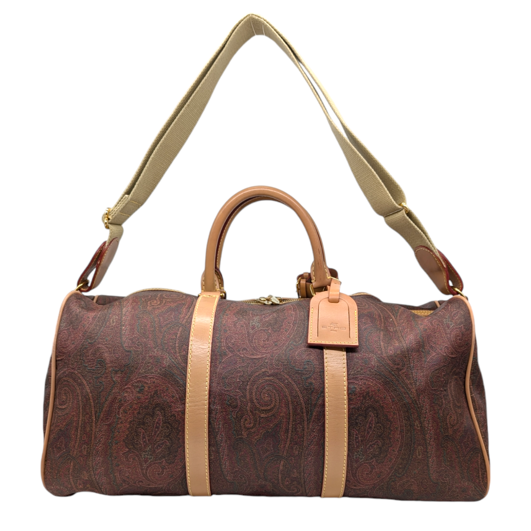 Etro Bordeaux Paisley Weekender Duffle Bag