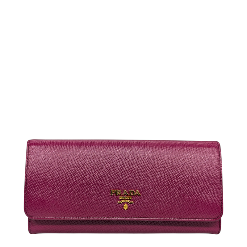 Prada Saffiano Metal Continental Flap Wallet