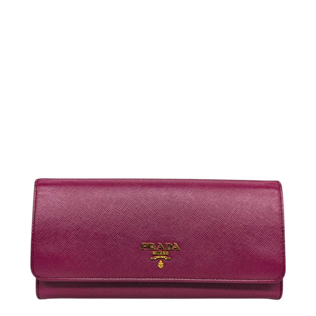 Prada Saffiano Metal Continental Flap Wallet