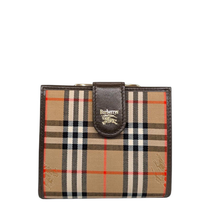 Burberry Nova Pattern Canvas Compact Wallet