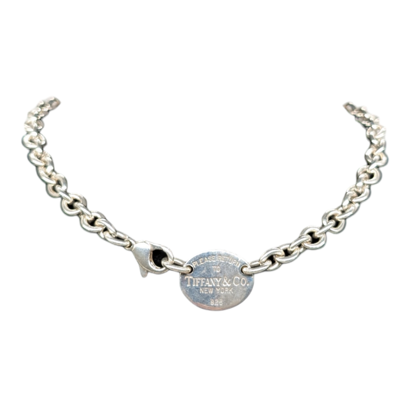Tiffany &amp; Co. Sterling Silver Return to Tiffany Oval Tag Choker