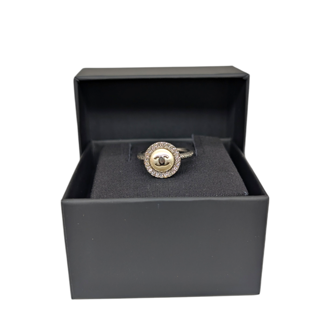 Chanel Pearl Crystal CC Ring
