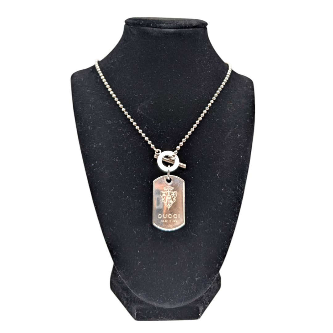Gucci Crest Toggle Dog Tag Necklace