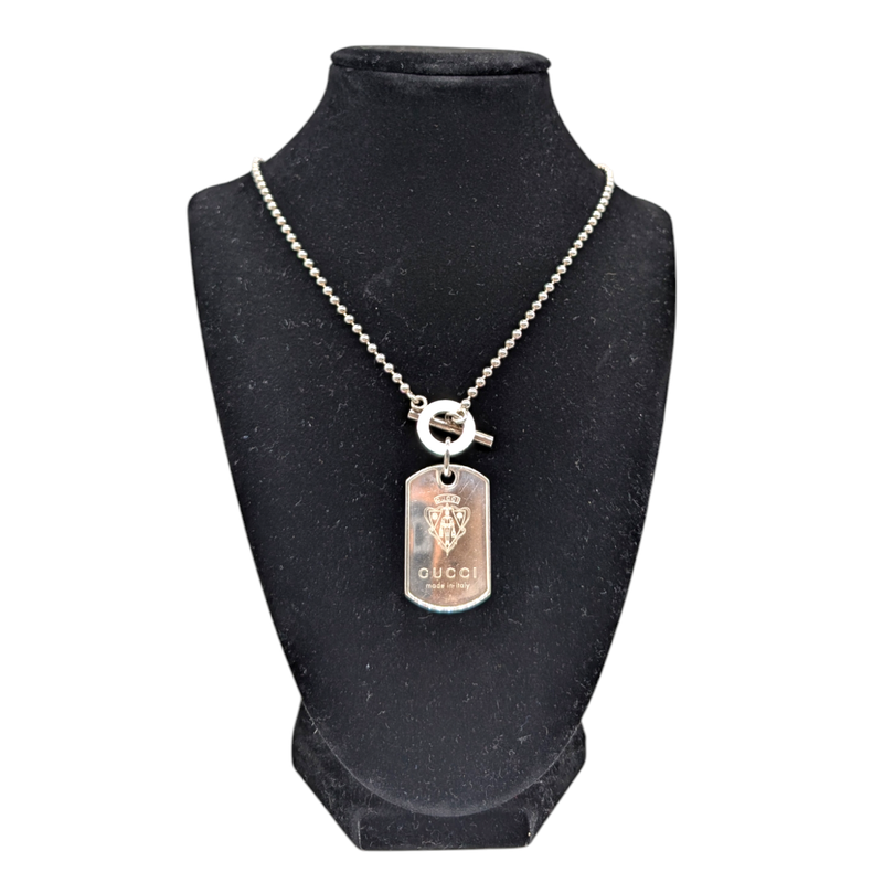 Gucci Crest Toggle Dog Tag Necklace