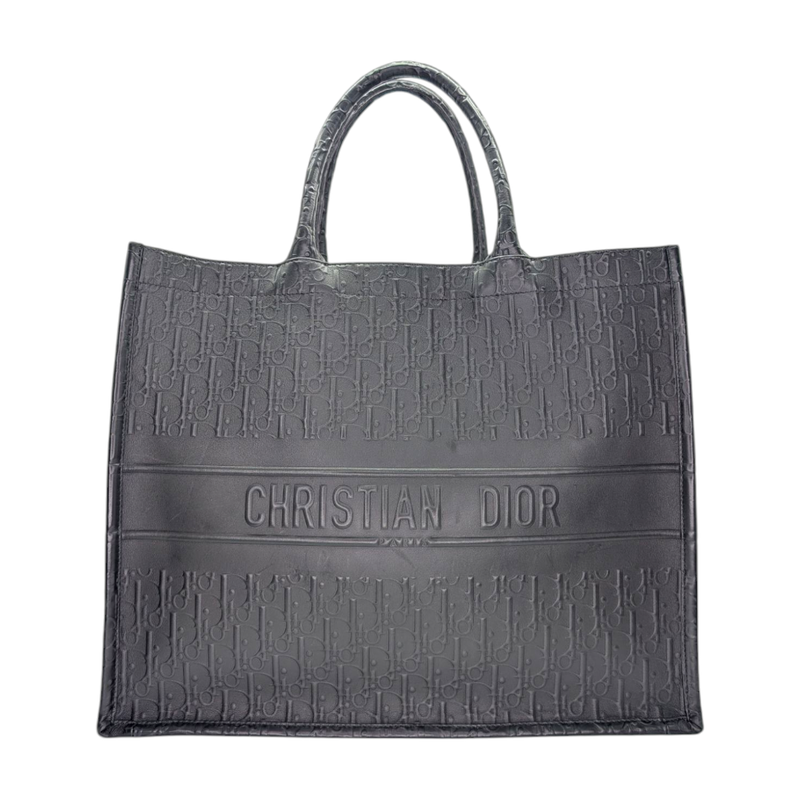 Christian Dior Obilque Calfskin Embossed Large Book Tote
