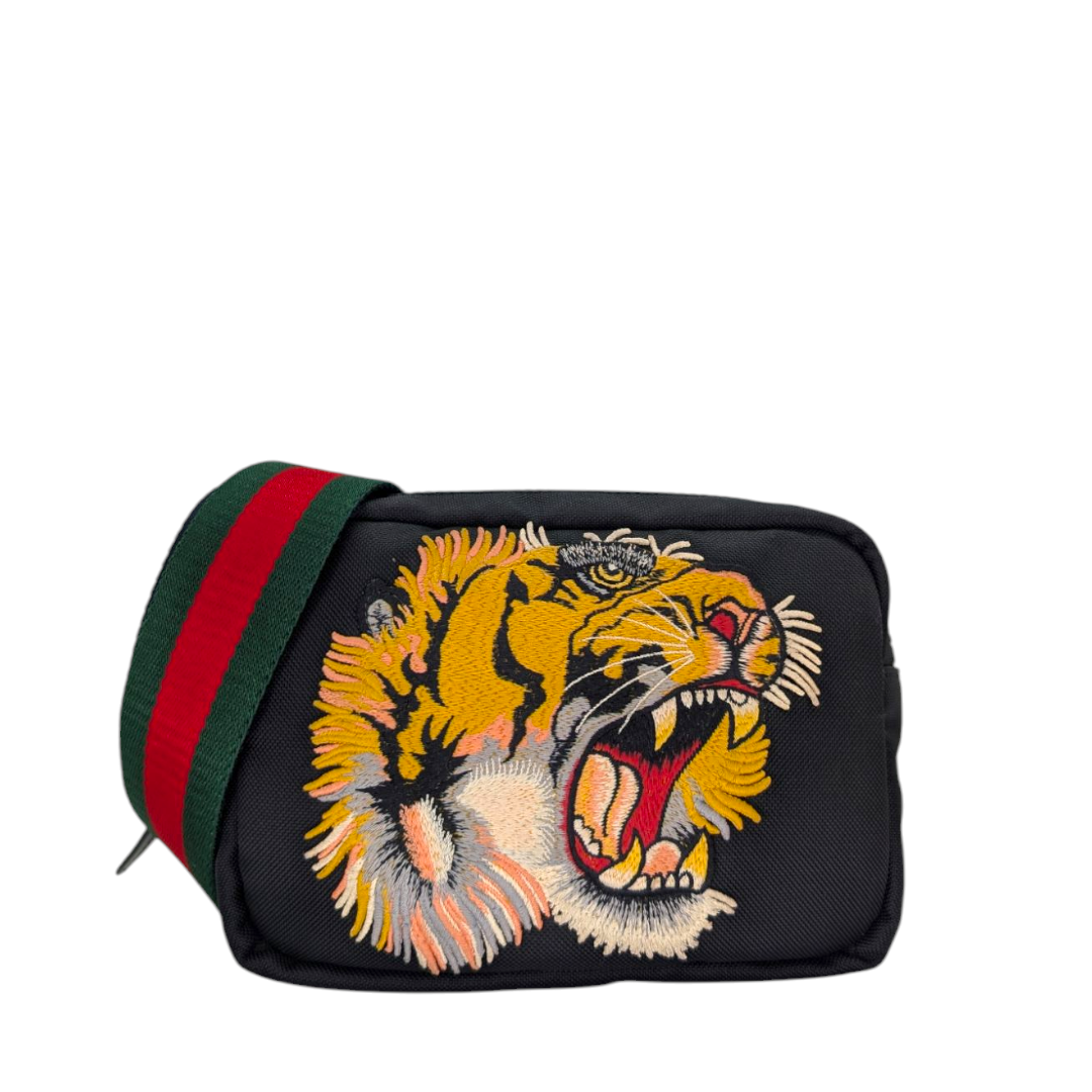 Gucci Canvas Web Tiger Embroidered Messenger