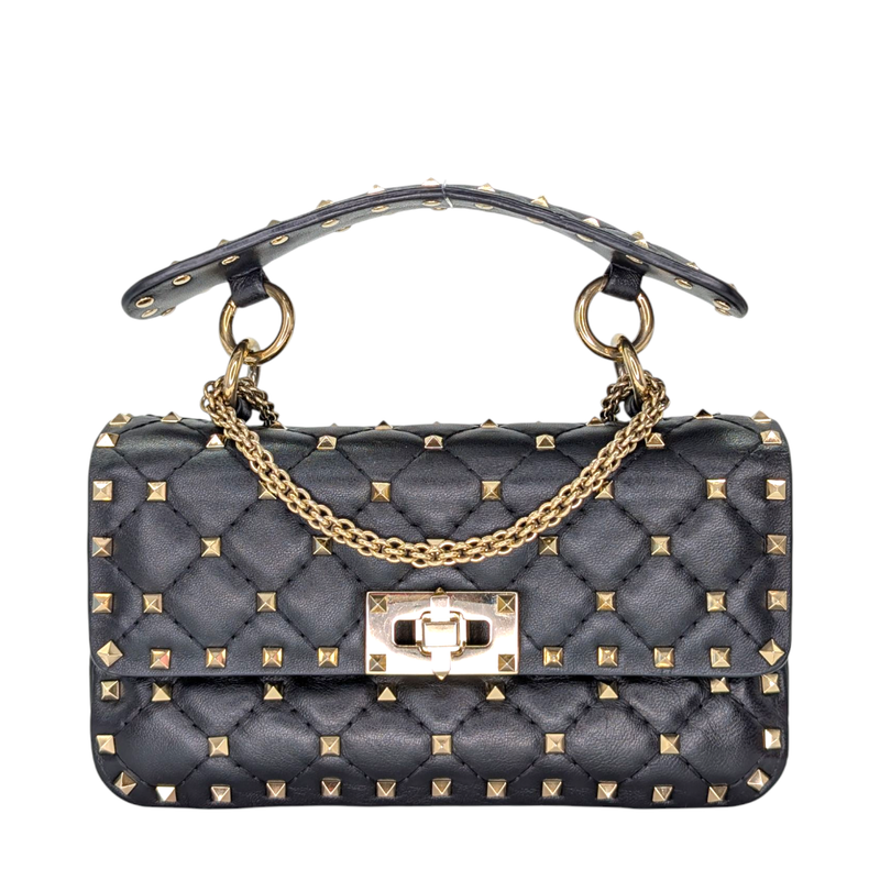 Valentino Garavani  Lambskin Small Rockstud Spike Shoulder Bag