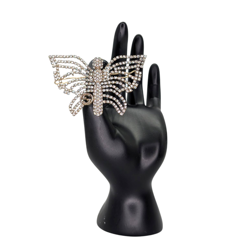 Gucci  Crystal Butterfly Interlocking G Hair Clip