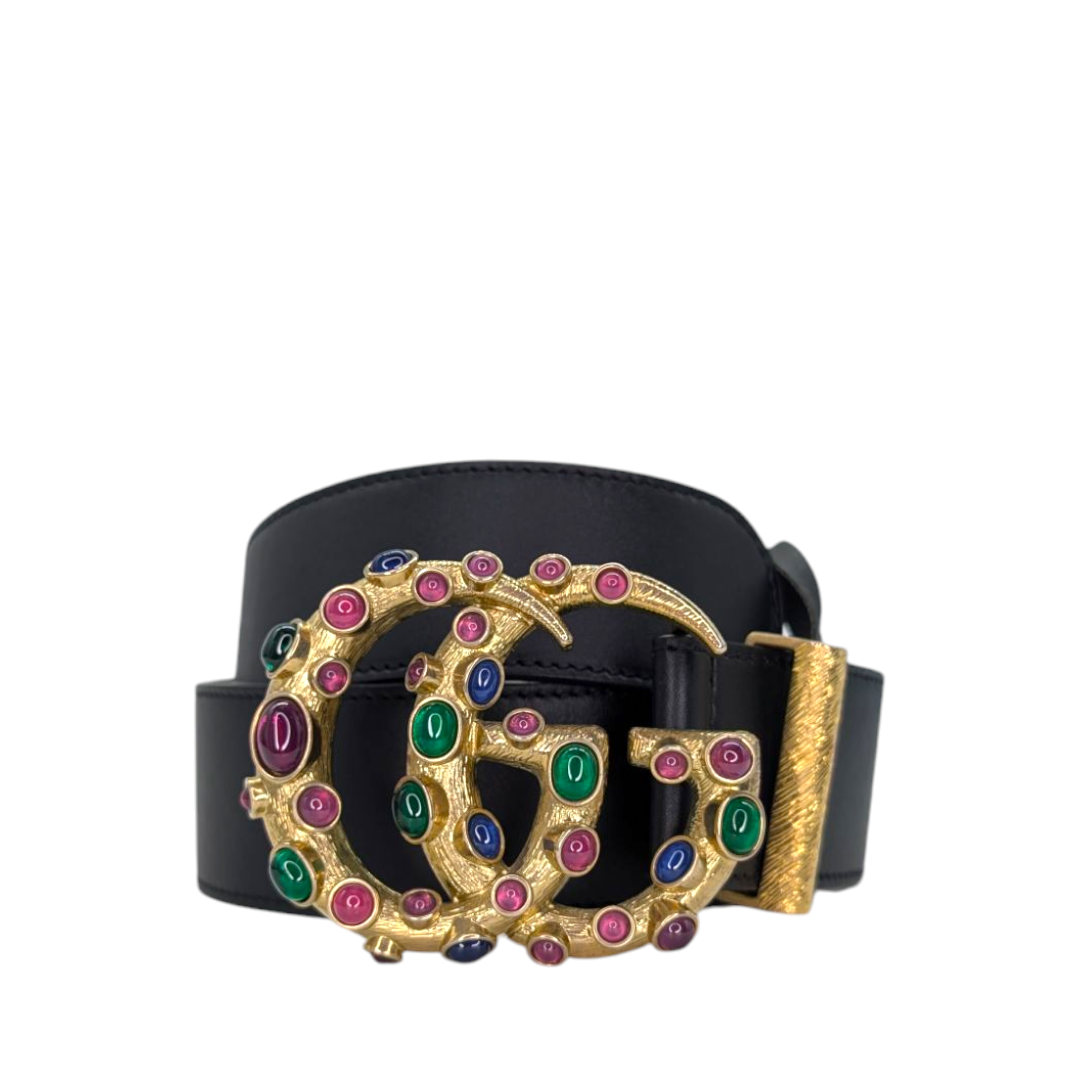 Gucci Calfskin Ceramic Glass Double G Belt