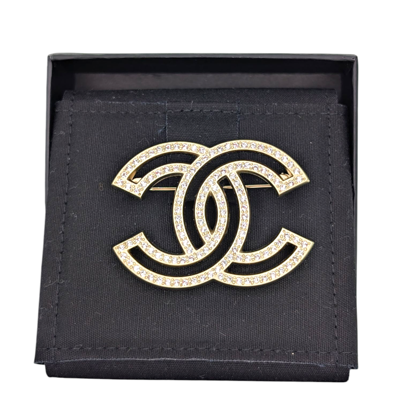 Chanel  Crystal CC Brooch