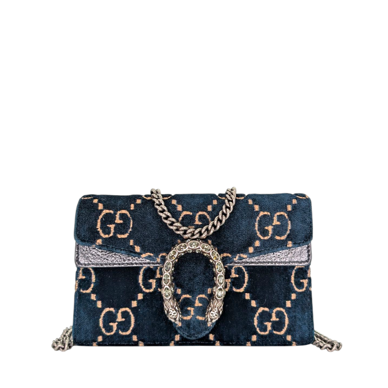 Gucci  Velvet GG Monogram Super Mini Dionysus Shoulder Bag