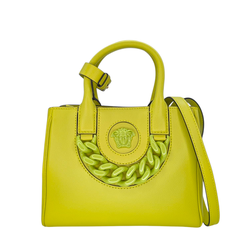 Versace  Grained Calfskin Small La Medusa Chain Tote