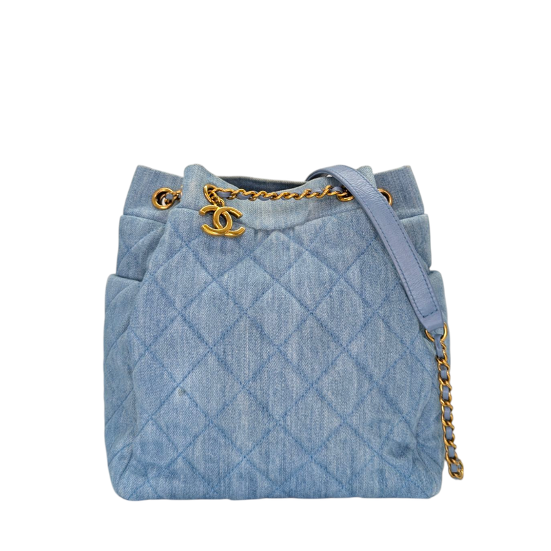 Chanel Denim Drawstring Bag