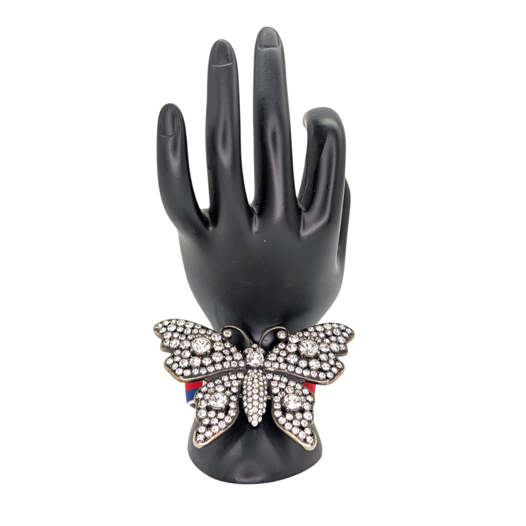 Gucci  Web Crystal Butterfly Bracelet