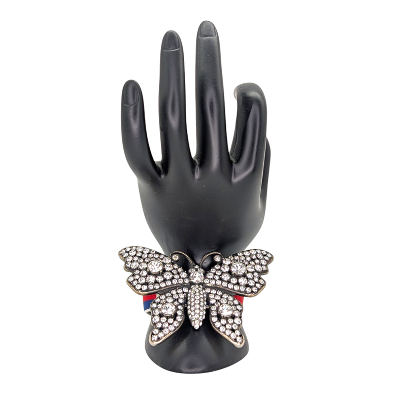 Gucci  Web Crystal Butterfly Bracelet