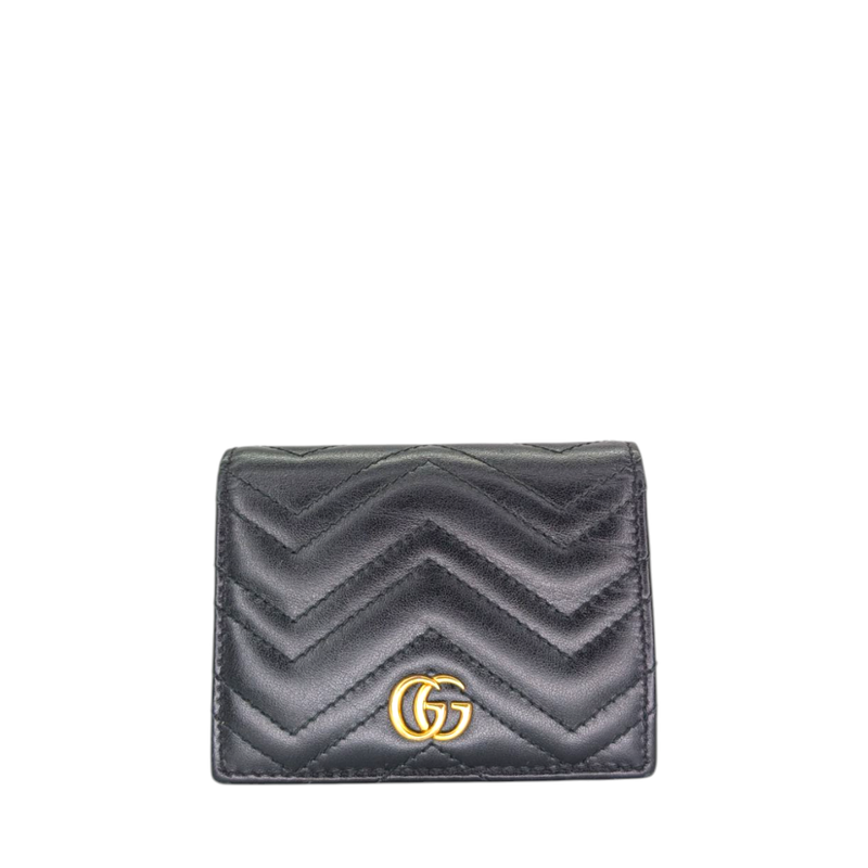 Gucci  Calfskin Matelasse GG Marmont Card Case Wallet