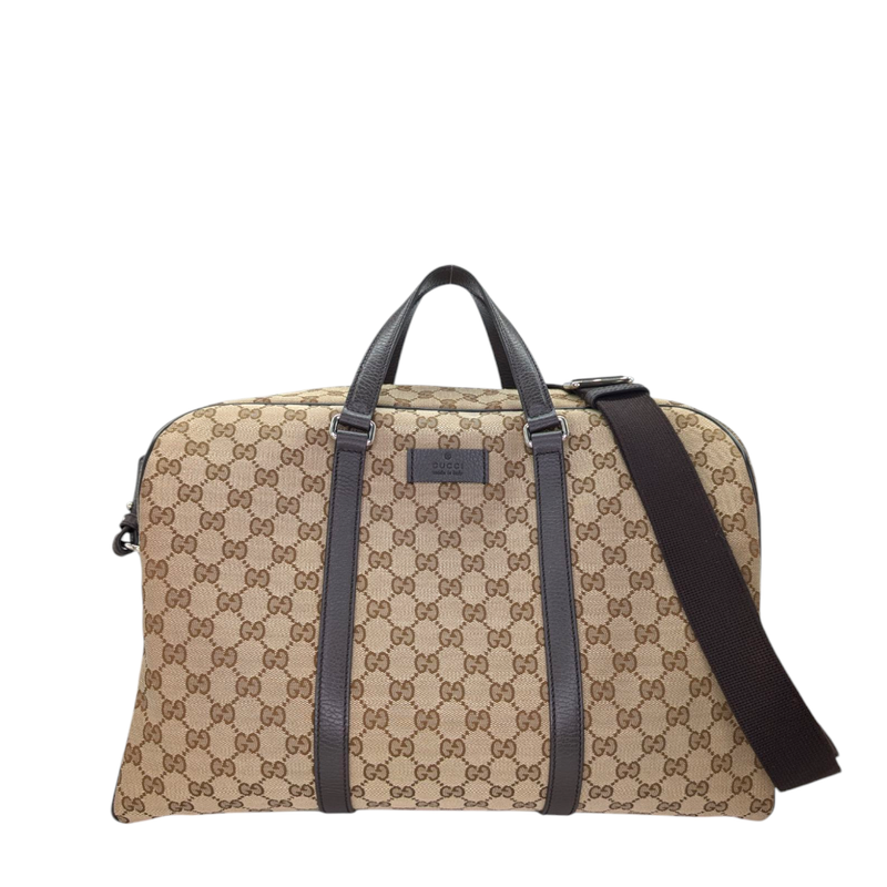 Gucci  Monogram Dollar Calfskin Boston Duffle Bag
