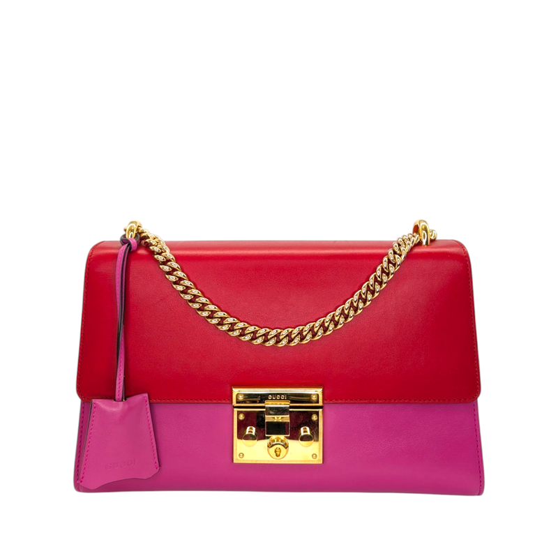 Gucci  Moon Calfskin Bi-Color Medium Padlock Shoulder Bag