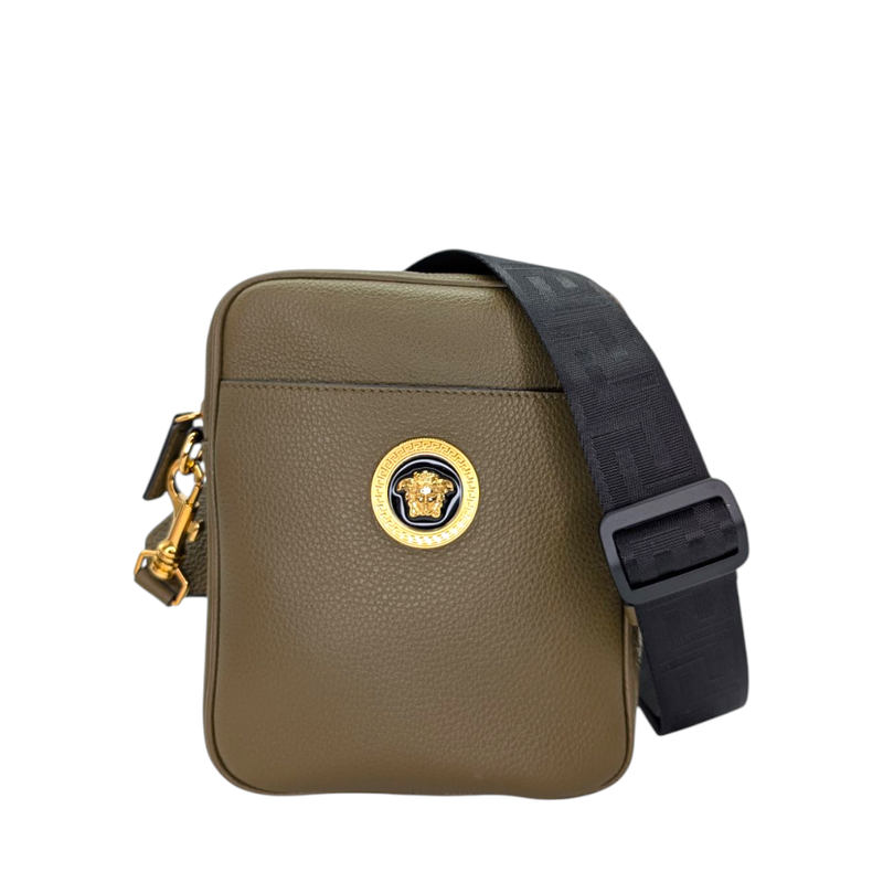 Versace  Grained Calfskin Small Medusa Messenger Bag