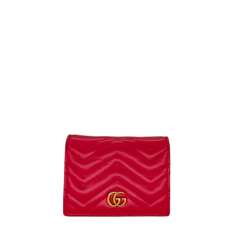 Gucci  Calfskin Matelasse GG Marmont Card Case Wallet.