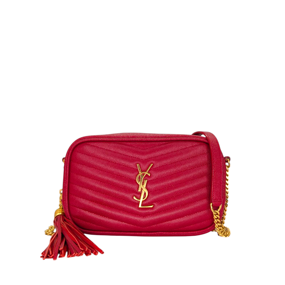 Saint Laurent  Grain De Poudre Matelasse Monogram Mini Lou Camera Bag.