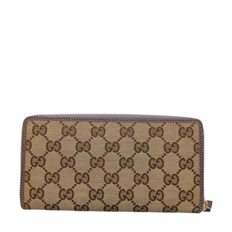 Gucci GG Canvas Ribbon Zip Around Wallet