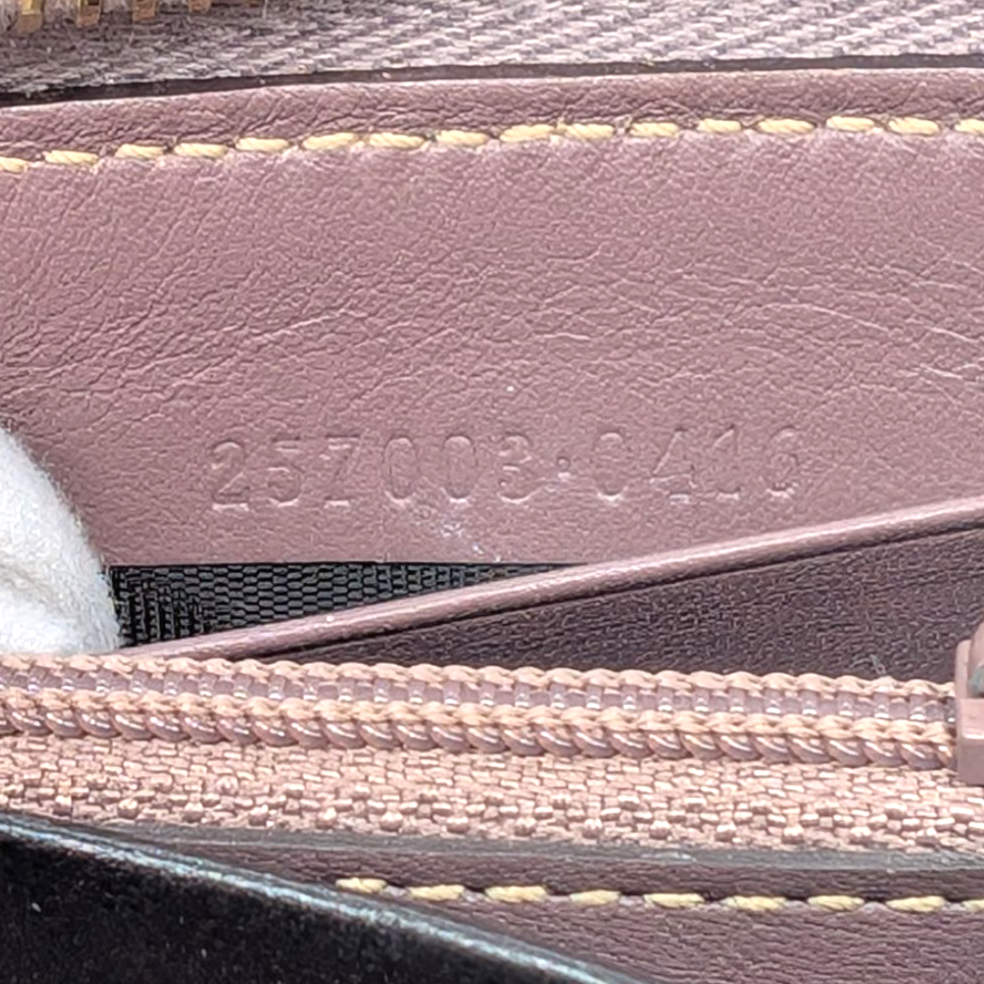 Gucci GG Canvas Ribbon Zip Around Wallet