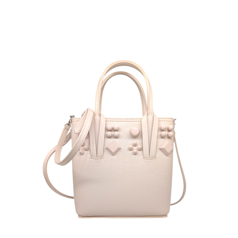 Christian Louboutin  Calfskin Empire Spike Studded Mini North South Cabata Tote