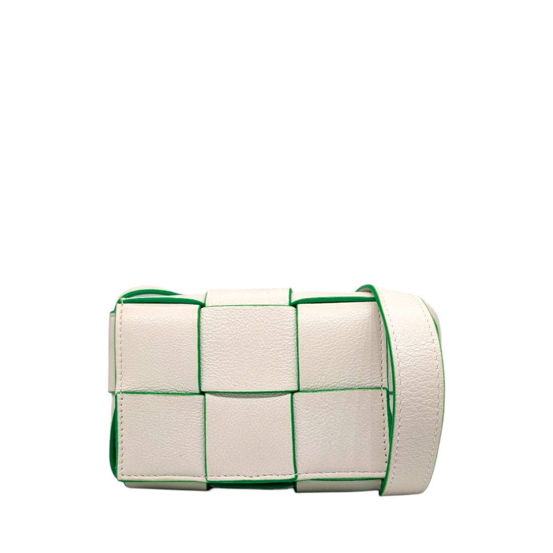 Bottega Veneta  Buffalo Maxi Intrecciato Bicolor Extra Mini Cassette Crossbody Bag