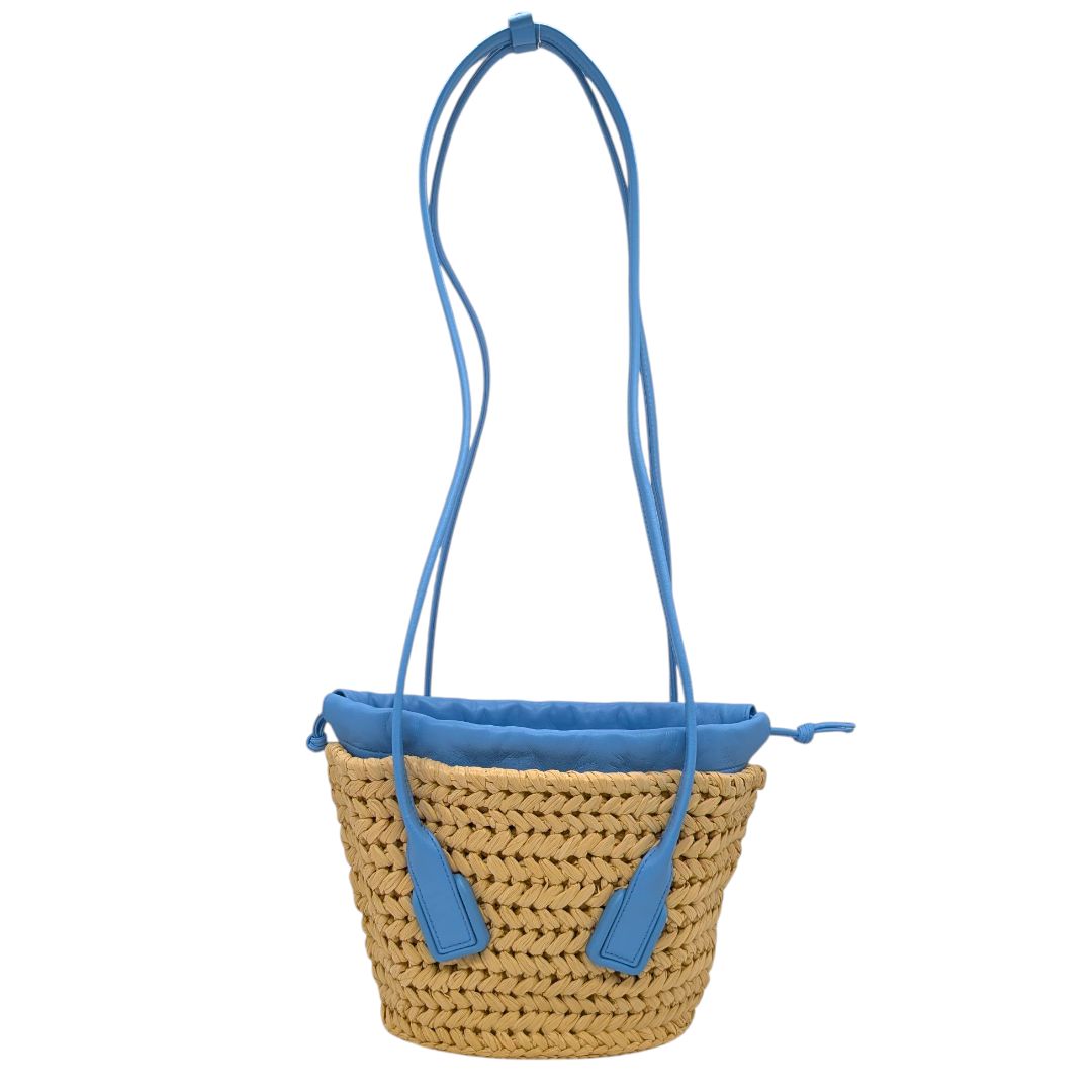 Bottega Veneta  Raffia Calfskin Small Arco Basket